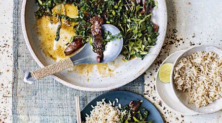 Ginger beef and cavolo nero