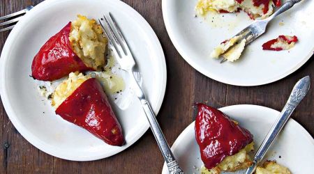 Brandade-stuffed piquillo peppers