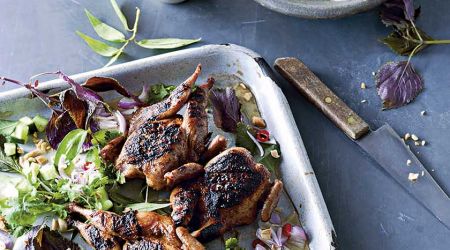 Barbecued five-spice quail