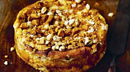 Coconut, yoghurt and honeycomb cake