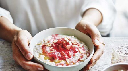 Rhubarb And Coconut Rice Pudding