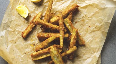 Buttermilk-fried cardoons